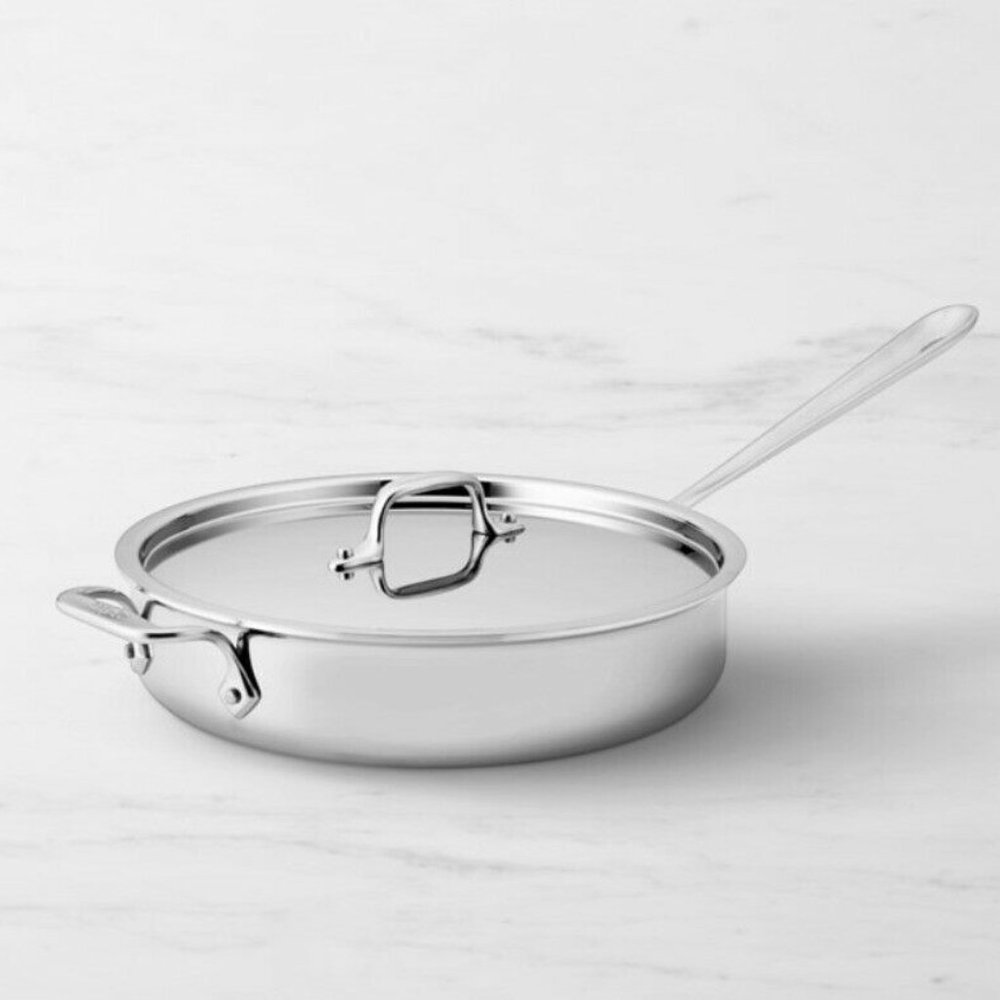 ALL CLAD D3 STAINLESS STEEL 3 QT 3 PLY SAUTE PAN W/ LID